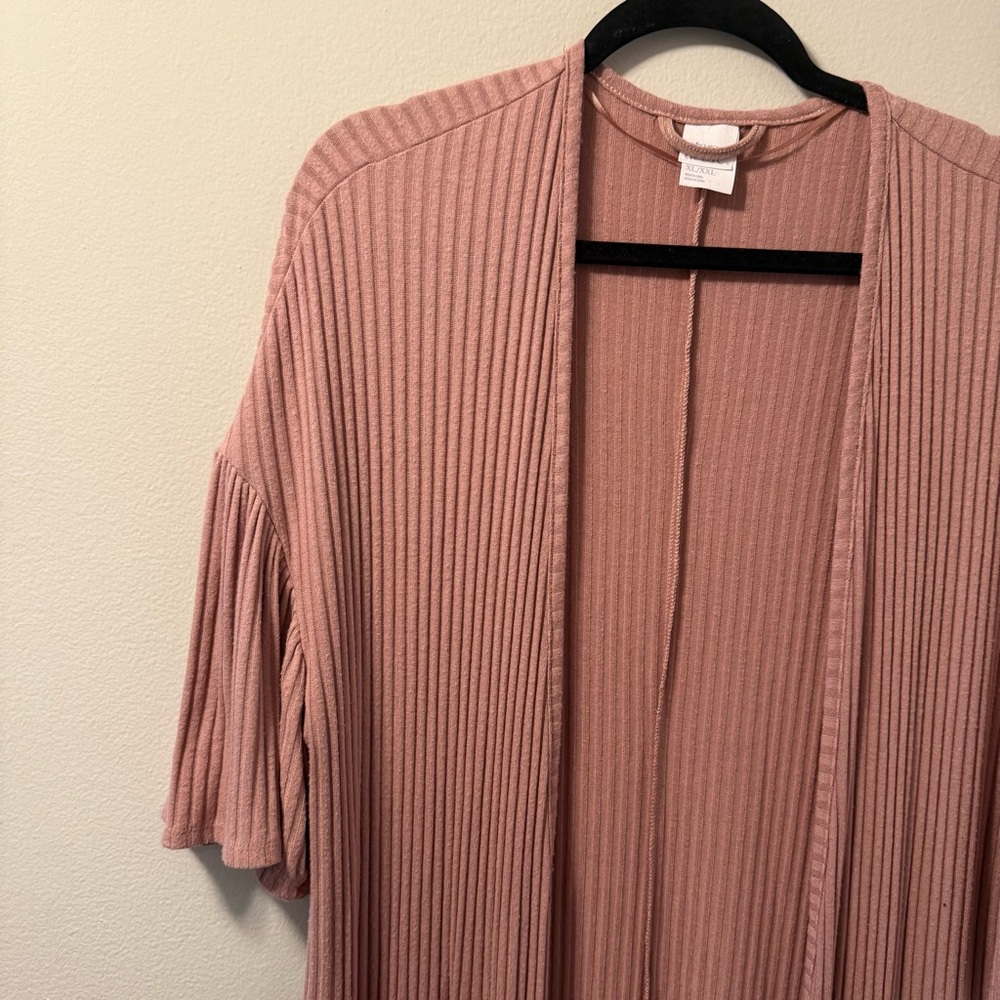 Stars Above Pink Ribbed Robe - Picture 3 of 5
